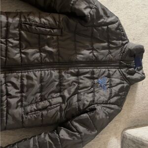 Reebok Black Quilted Jacket with Blue Embroidered Logo